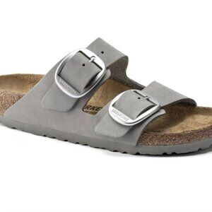 Bickenstock Women's Arizona Big Buckle Nubuck Leather Dove Gray